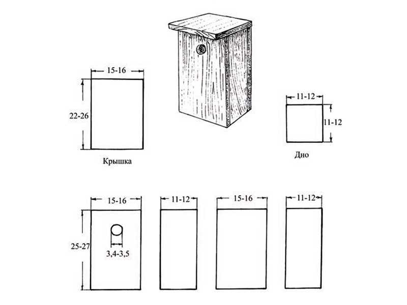 Скворечник эскиз размеры