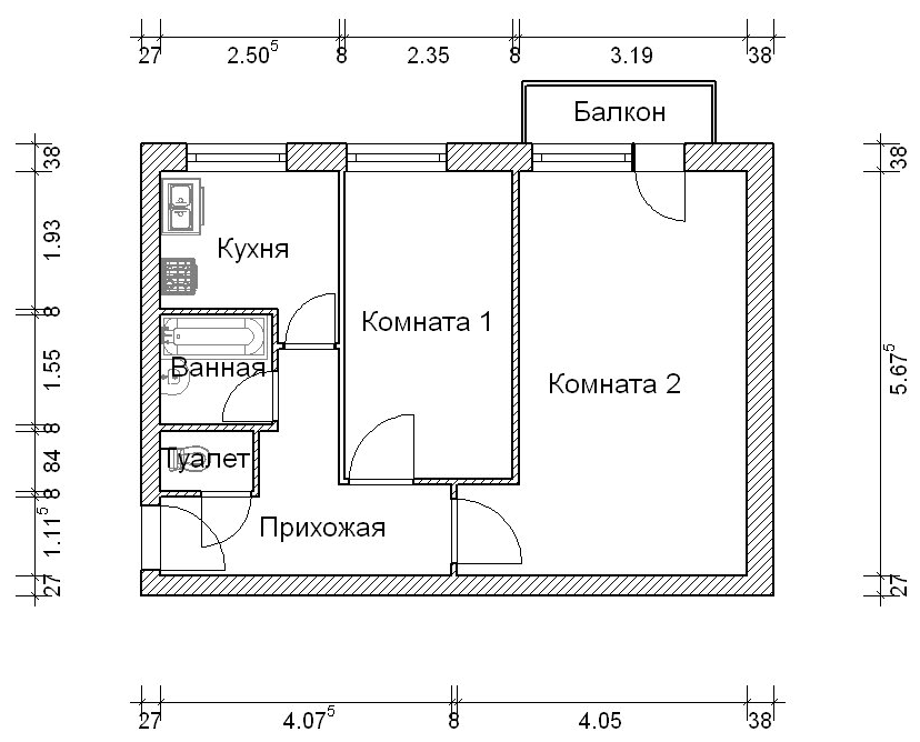 Квартиры схема 2 х комнатной квартиры