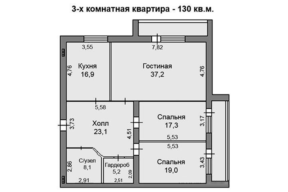 Размеры на чертеже квартиры