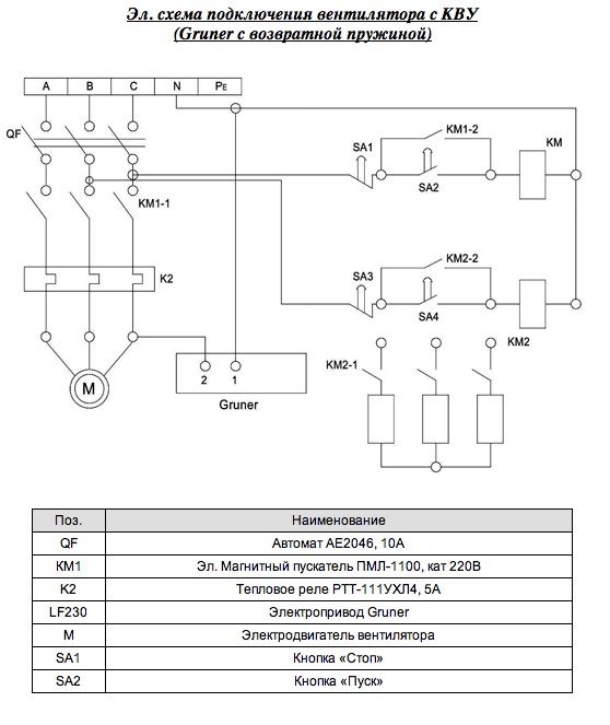 Электрическая схема вентилятора вэ 6р