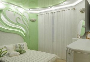 Дизайн маленькой спальни в зеленых тонах
