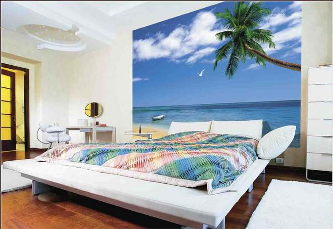 Морской пейзаж в спальне