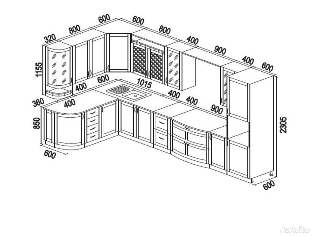 Мебель для кухни в чертежах