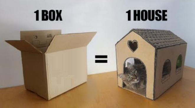 как сделать дом для кошки