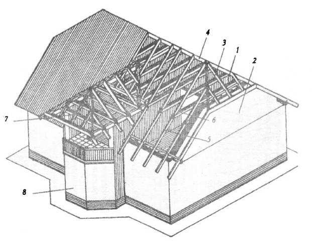 Полувальмовая крыша: стропильная система, чертеж, фото