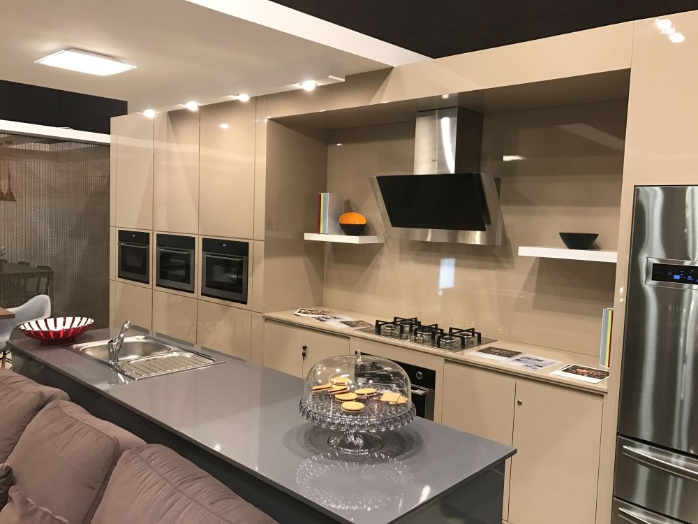 One-wall kitchens are usually ideal for open floor plan social areas