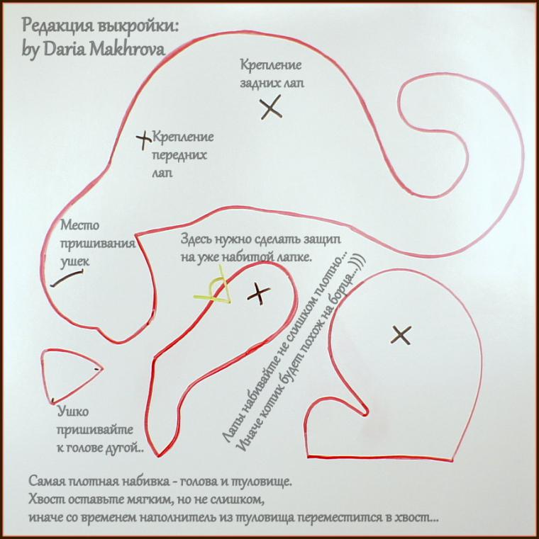 Выкройка интерьерной кошки для вас., фото № 6