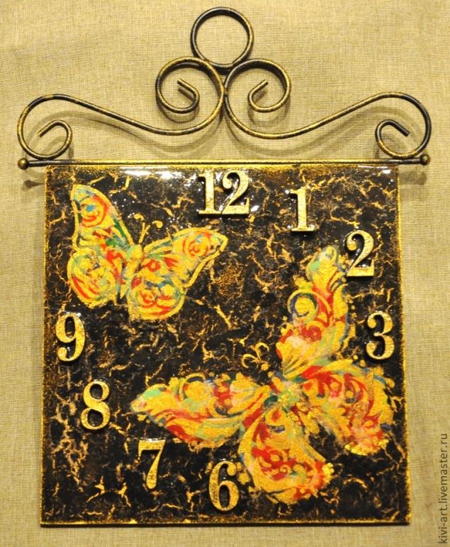 Создаем красивые часы с декором «Бабочки», фото № 10