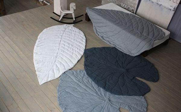 Простые идеи для дома: текстильные листья как пледы и ковры, фото № 5