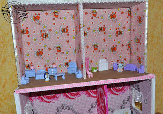 Мастерим кукольный домик из картонных коробок, фото № 48