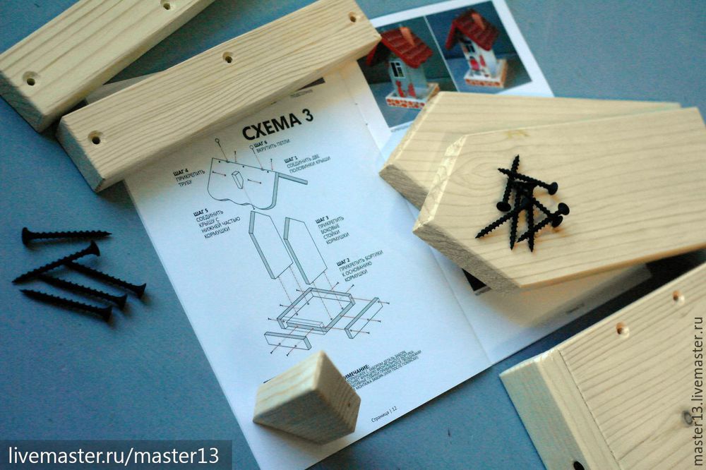 Делаем красивую деревянную кормушку для птиц «Снегири», фото № 7