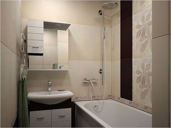 Современный дизайн квартиры студии - фото ванной комнаты