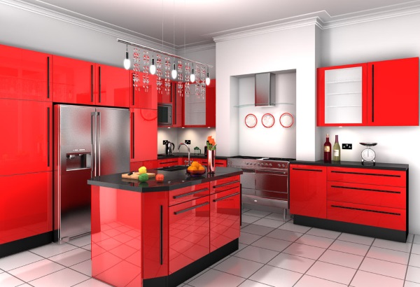 Красно черная кухня дизайн фото 32
