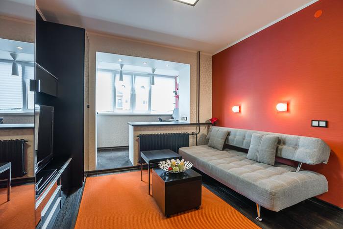 интерьер однокомнатной квартиры в современном стиле, фото 11