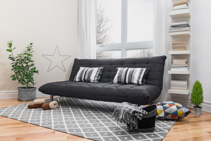 раскладной диван в скандинавском стиле