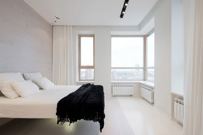 текстиль в интерьере спальни в минималистичной стилистике