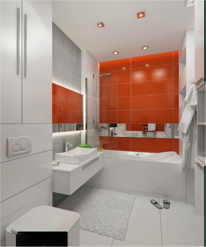 ванная комната в дизайне интерьера квартиры-студии 47 кв. м.