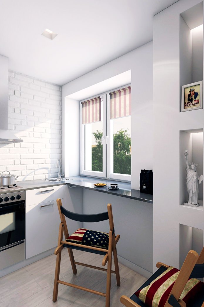 кухня в дизайне двухкомнатной квартиры в панельном доме