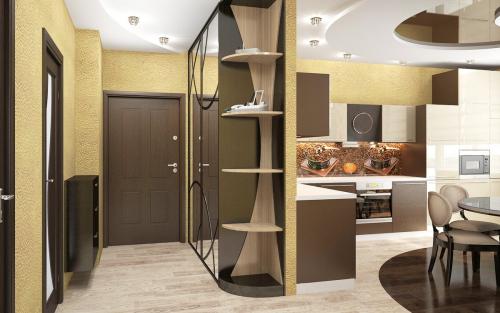 Дизайн гостинной совмещенной с кухней и прихожей. Правила зонирования пространства