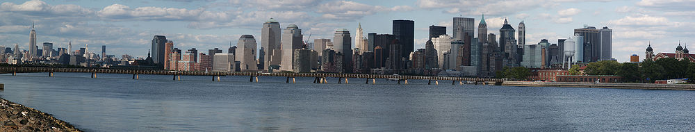 Панорама Нижнего Манхэттена, взгляд с Джерси