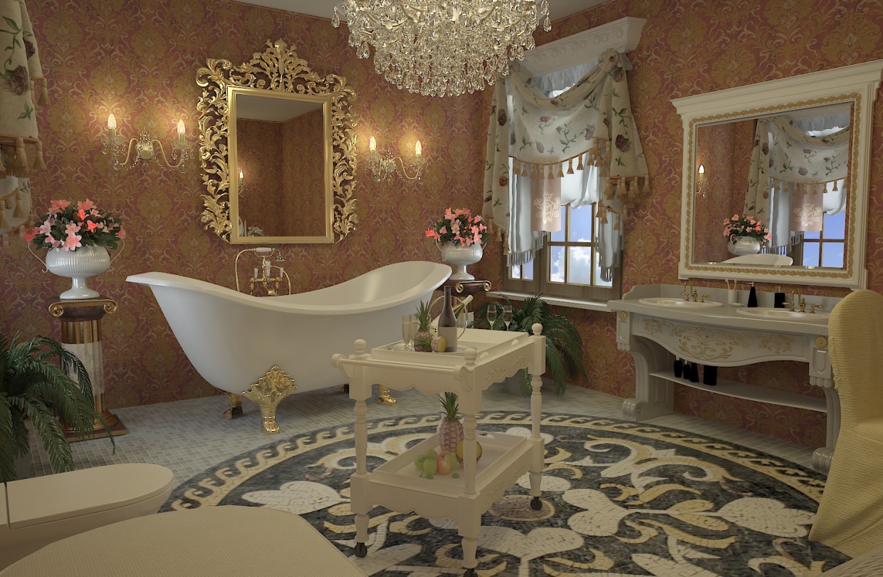 Дизайн ванной комнаты ампир