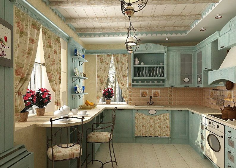 Деревенский стиль в оформлении кухни частного дома