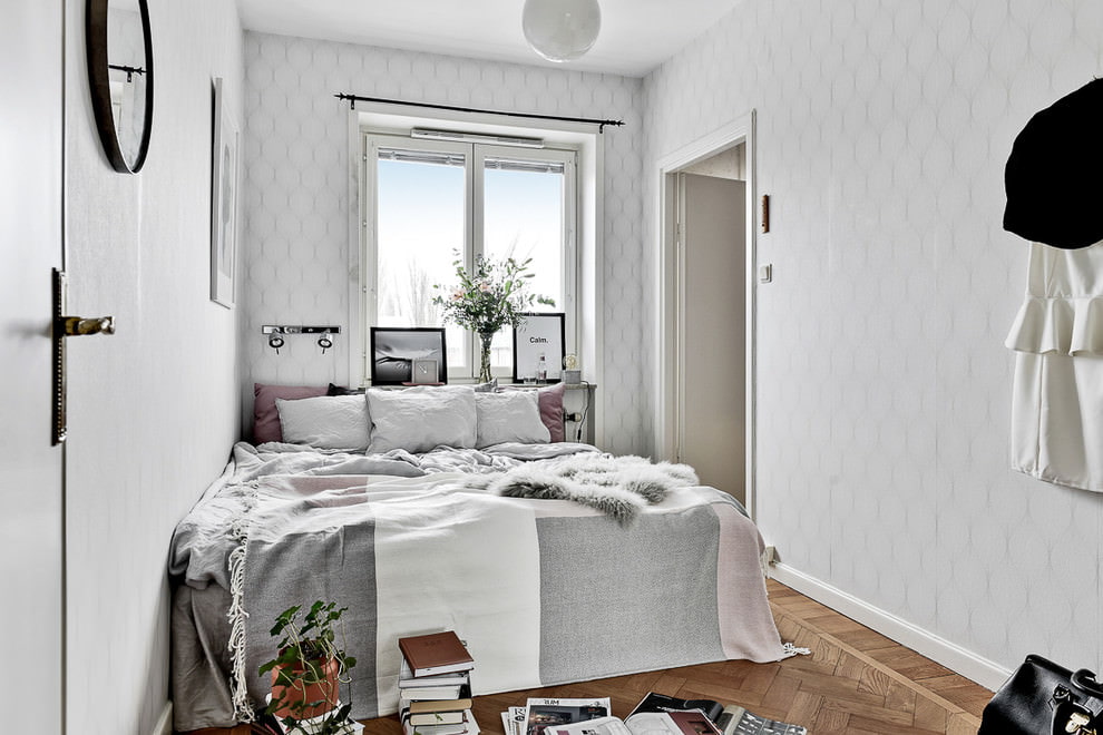 Интерьер небольшой спальни в скандинавском стиле