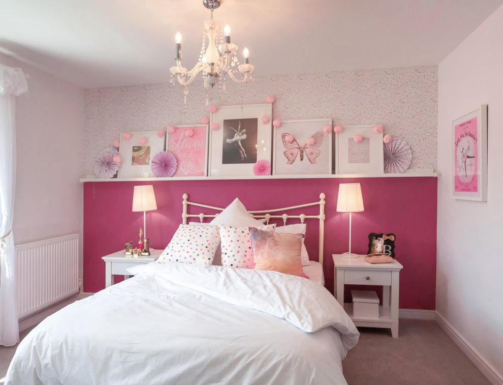 Акценты розового цвета в интерьере спальни