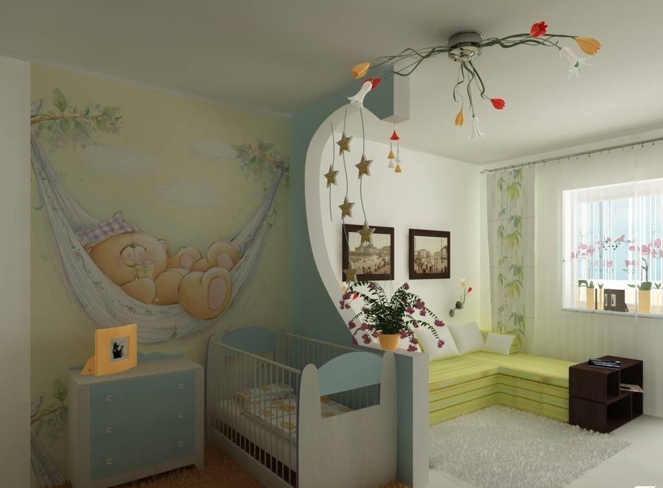 спальня и детская в одной комнате оформление