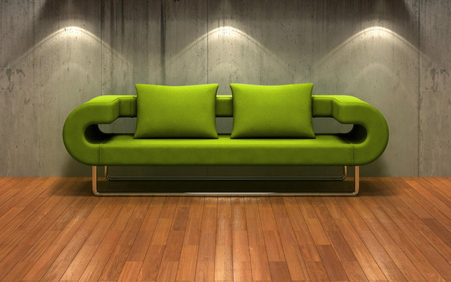Современный диван в стиле хай-тек зеленого цвета