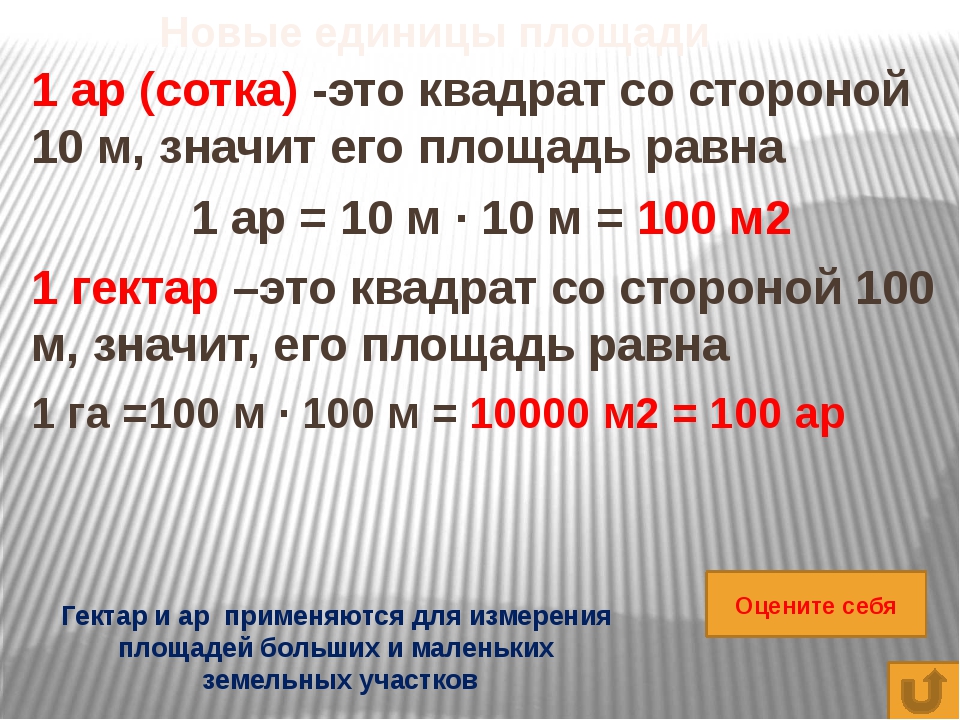 Ар и гектар 4 класс презентация перспектива