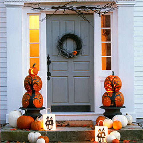 украшение двери на хэллоуин