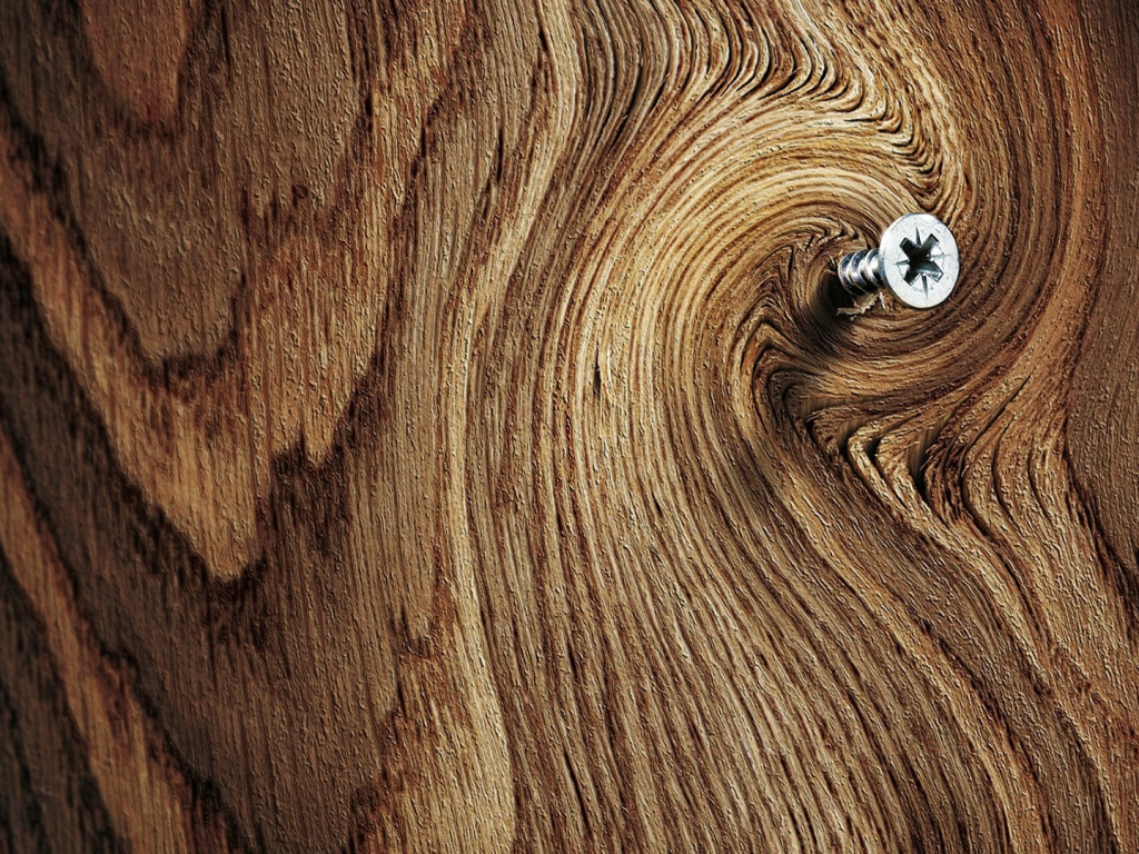 фото шурупа универсального в древесине