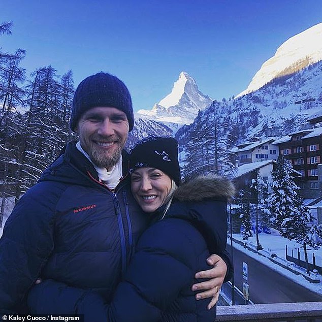 Time for a vacation: Kaley and Karl shared a photo of their honeymoon in scenic Switzerland on Instagram Friday