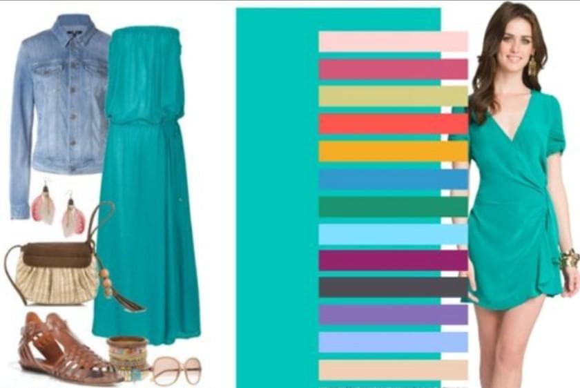 Цвет тиффани сочетание с другими цветами в одежде для женщин