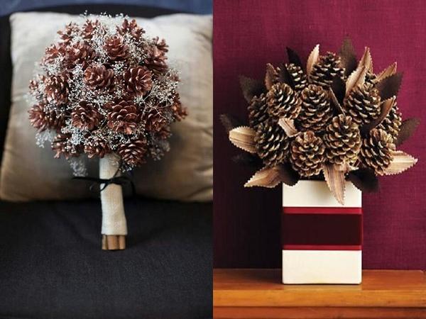 Новогодние букеты из шишек. Фото с сайта ru.pinterest.com