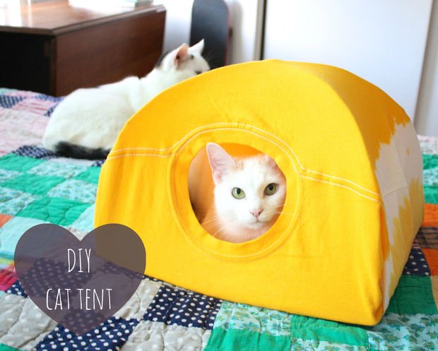 Палатка для кошки из футболки своими руками