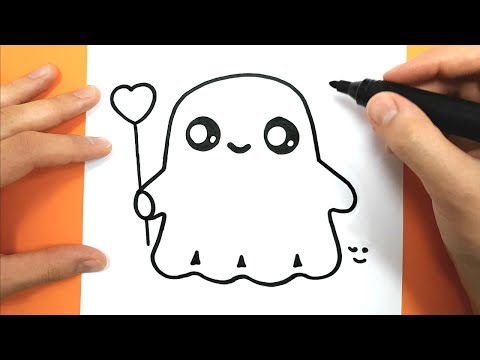 How to Draw and color a cute ghost - Easy Drawing Tutorial - HALLOWEEN