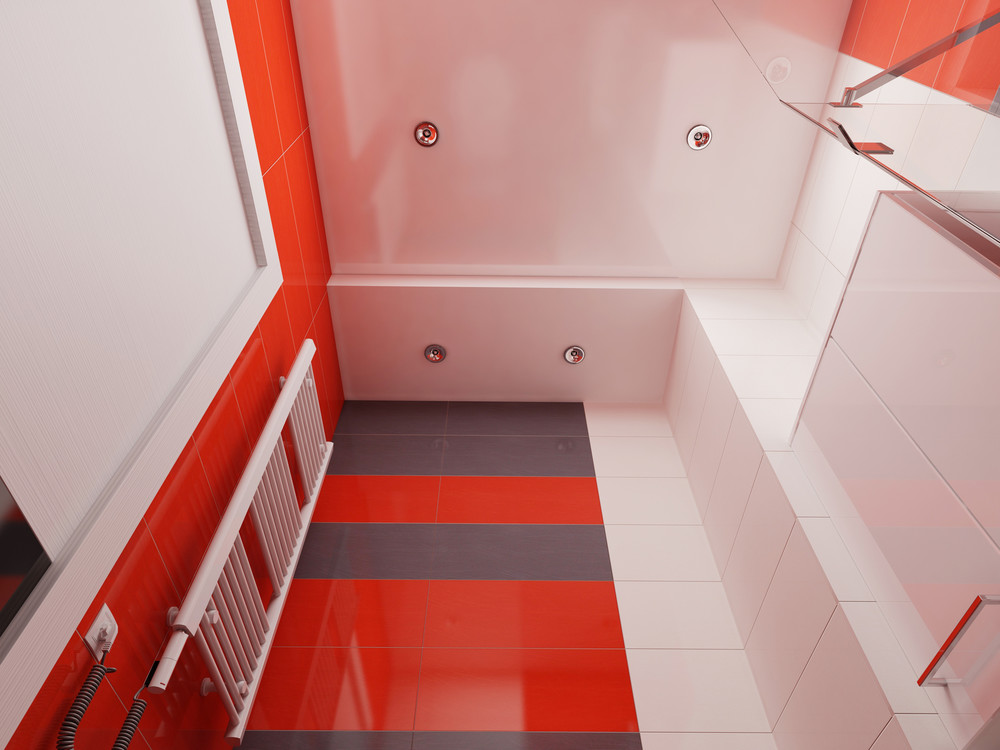 Дизайн ванной комнаты с красными акцентами - фото 3
