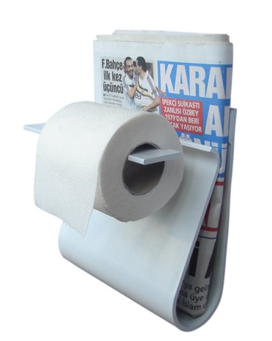 Держатель для туалетной бумаги с полкой для газеты