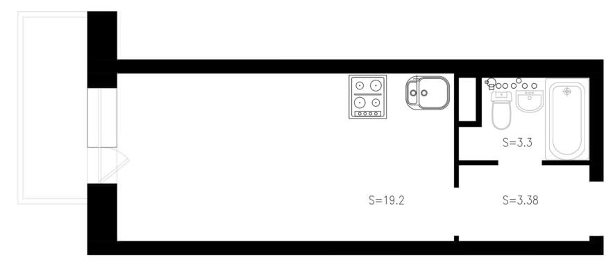 План малогабаритной квартиры-студии