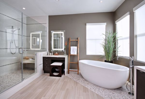 Использование серого цвета в интерьере ванной