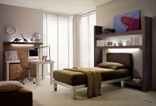 Тепло-коричневый дизайн комнаты