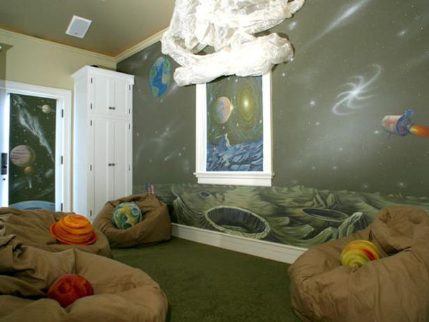 Интерьер детской в космическом стиле. Фото 37