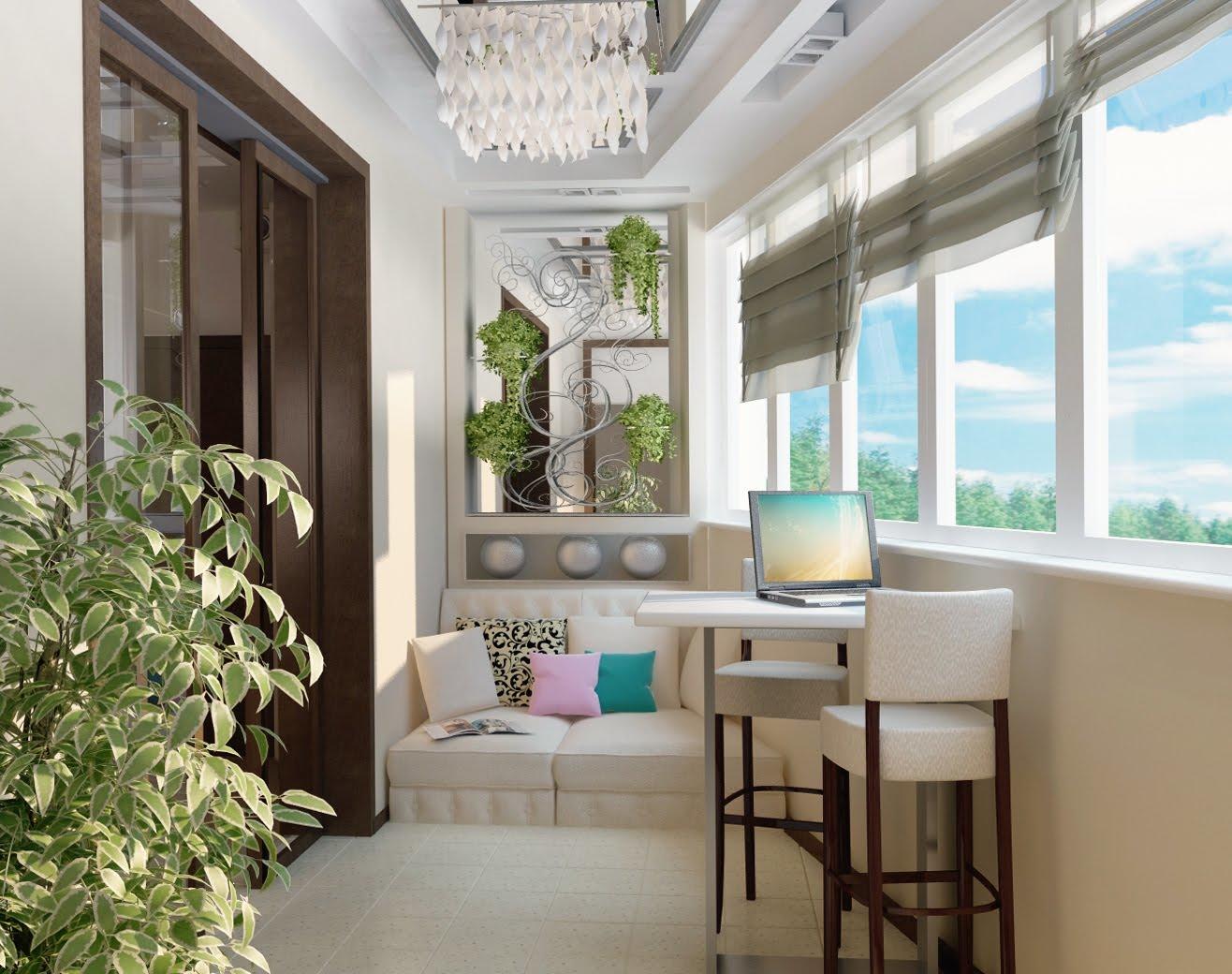 Предметы декора помогут вам создать свой неповторимый стиль интерьера балконной комнаты