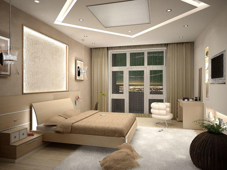 Квадратную спальню 16 кв.м лучше всего оформить в стиле минимализм, а мебель для комнаты подобрать трансформируемую