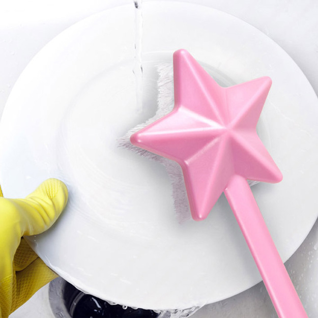 Щётка для посуды в форме волшебной палочки со звёздочкой на конце