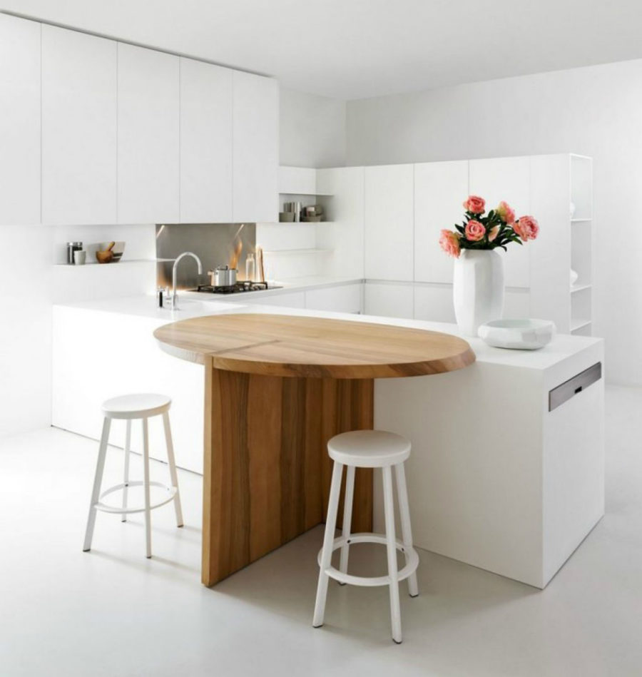 Современные тенденции в дизайне кухни в вашем доме -  расширяемый кухонный островок