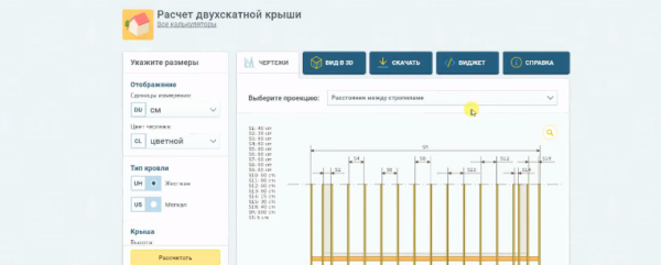 Параметры элементов в калькуляторе