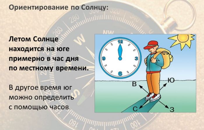 Ориентирование по солнцу